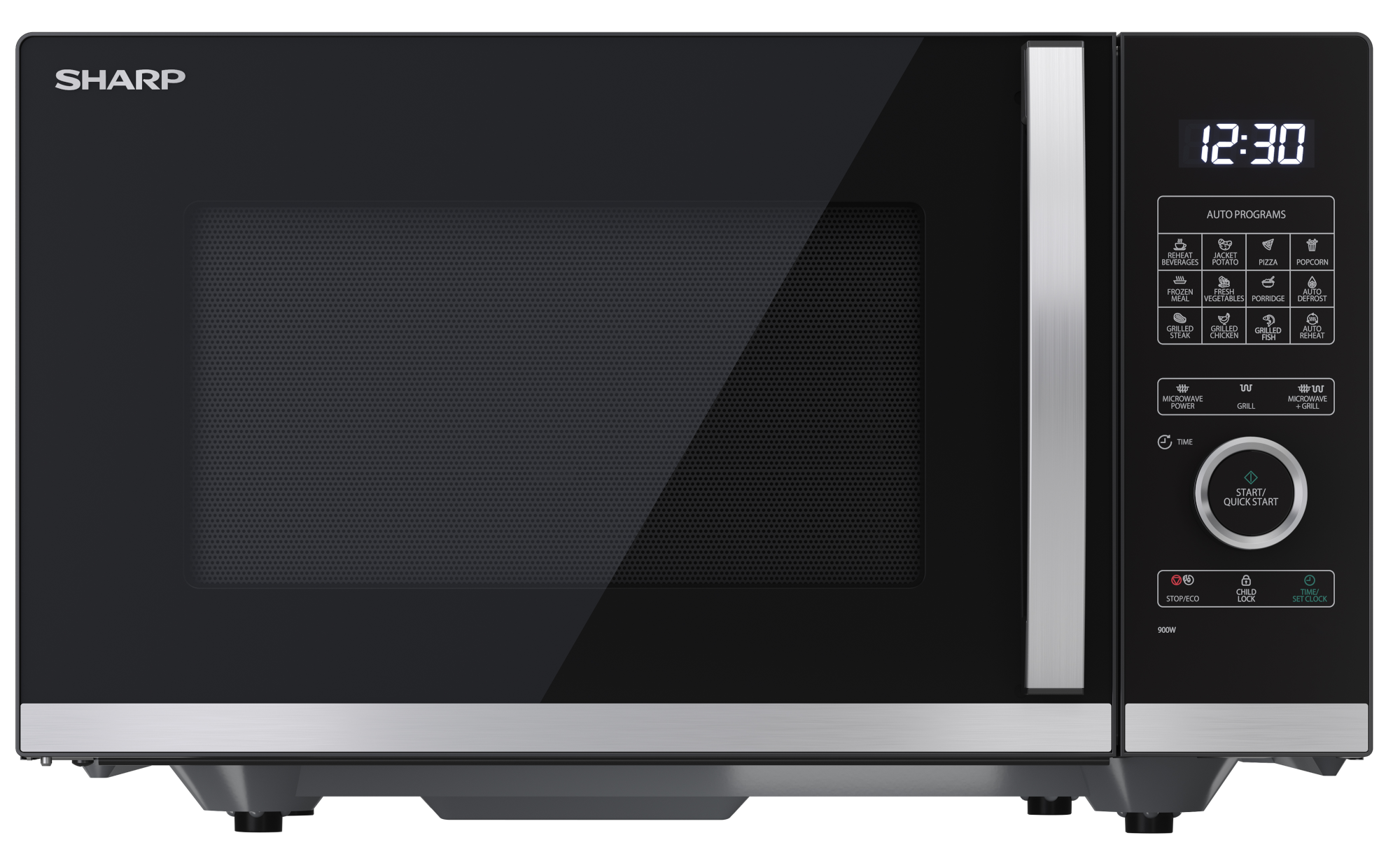 SHARP YC-QG234AEB Mikrohullámú sütő, 23 l, grilles, fekete