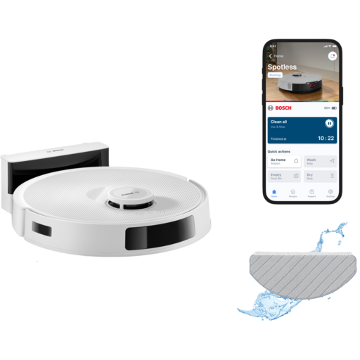 Bosch Bcrc1w Robot Vacuum Cleaner with Mop Function