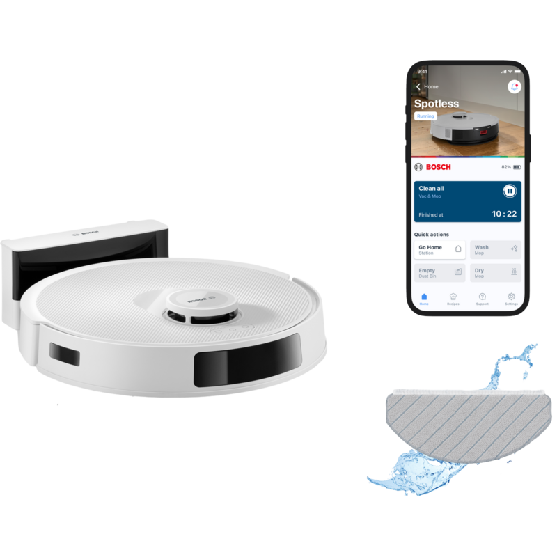 Bosch Bcrc1w Robot Vacuum Cleaner with Mop Function