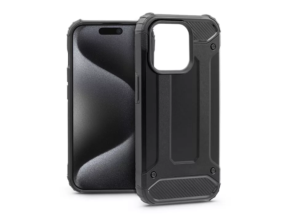 HAFFNER Apple iPhone 15 Pro ütésálló tok, fekete (PT-6855)