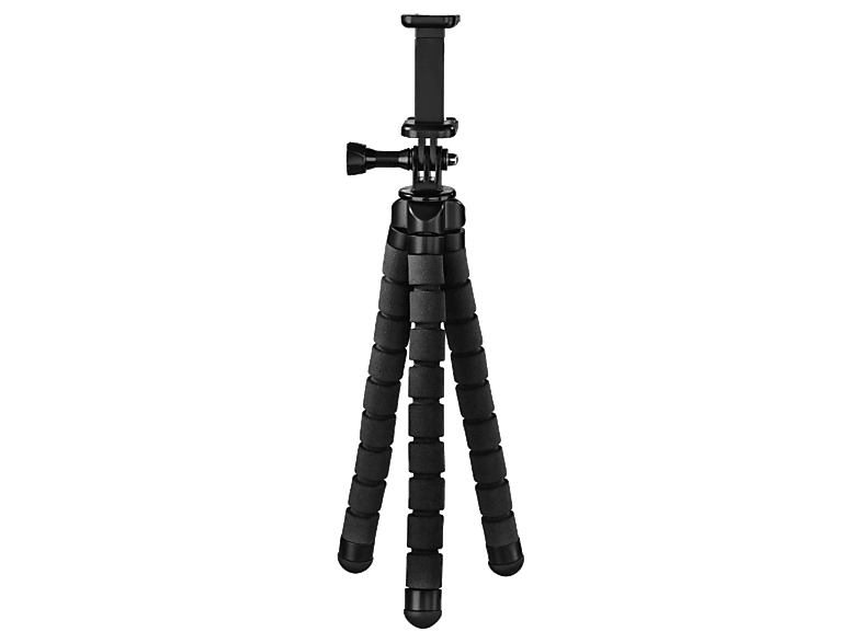 Trípode - Hama Flex, Para Smartphone y GoPro, 300g Carga, Altura 26 cm, Se Dobla hasta 360º, Negro