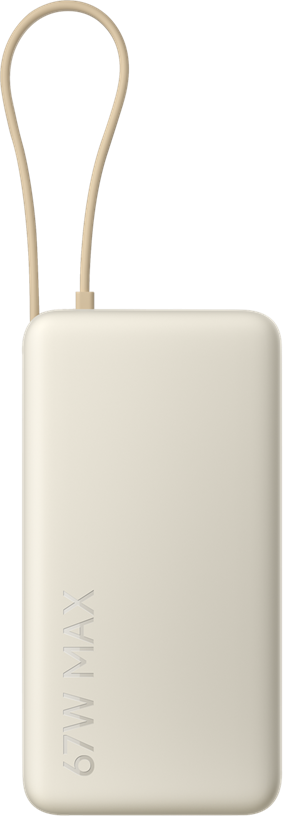 XIAOMI Power Bank beépített kábellel, 20000 mAh, 67 W, világosbarna (BHR08O7GL)