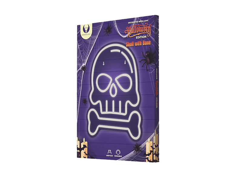 Neon PLEXI LED CZASZKA Z KOŚCIĄ biała FPNE18 Forever Light