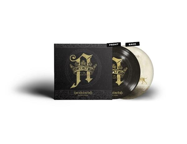Albumcover und Schallplatte. Das Cover ist schwarz mit einem goldenen 'A' und Krone. Die Schallplatte ist schwarz und beige, mit einem Hundebild.