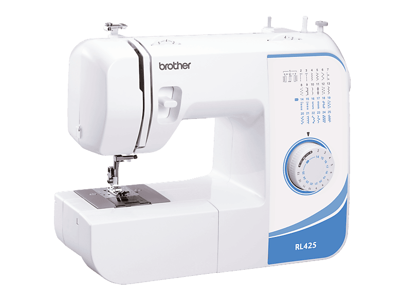 Brother RL425 Nähmaschine (51 Watt, 25-Stiche, Freiarmnähen, Weiß)