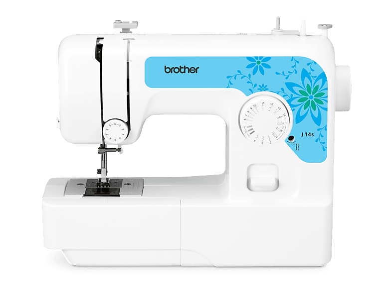 Brother J14S Nähmaschine (50 Watt, 14-Stiche, Freiarmnähen, Weiß)