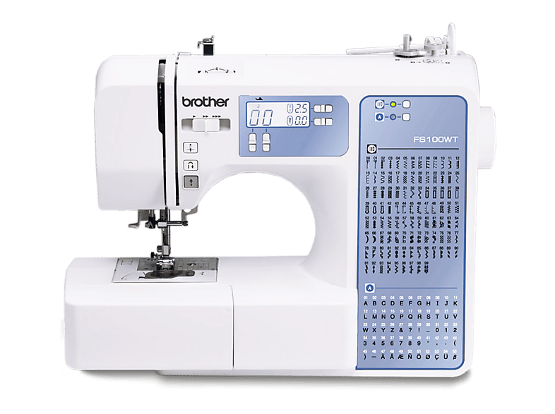 Brother FS100WT Computer-Nähmaschine (40 Watt, 100-Stiche, Freiarmnähen, Weiß)