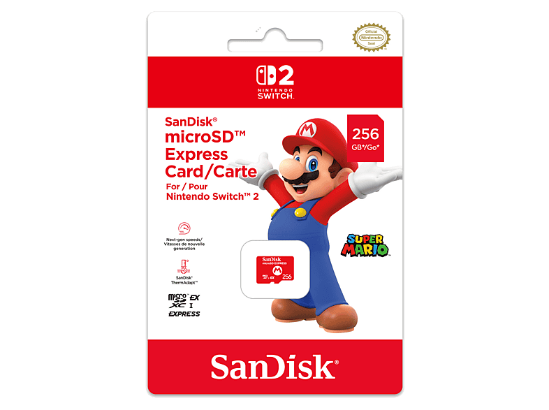 NINTENDO Sandisk Micro SD Express, Speicherkarte, Rot