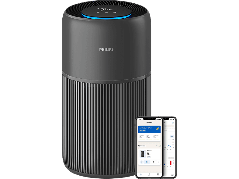 Philips AC2221/13 PureProtect Quiet 2200 Series Intelligenter Luftreiniger Schwarz (28 Watt, Raumgröße: 109 m²)