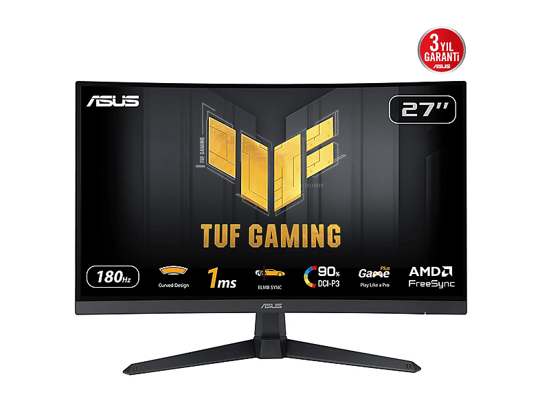 Monitor ASUS TUF Gaming VG27VQ3B 27 FHD VA 1ms 180Hz AMD FreeSync Flicker-free Czarny