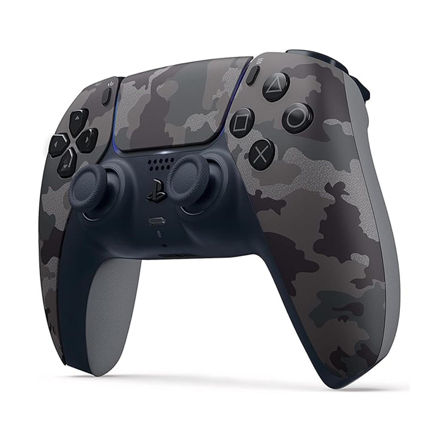Un controller PlayStation 5 mimetico grigio. Ha pulsanti, levette analogiche e un touchpad. Lo sfondo è bianco.