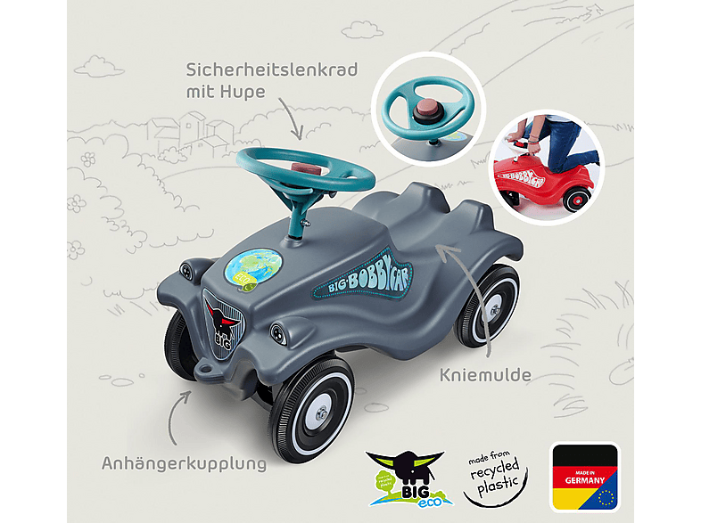 Thumbnail - BIG Bobby Car Classic Eco Rutscherfahrzeug Grau