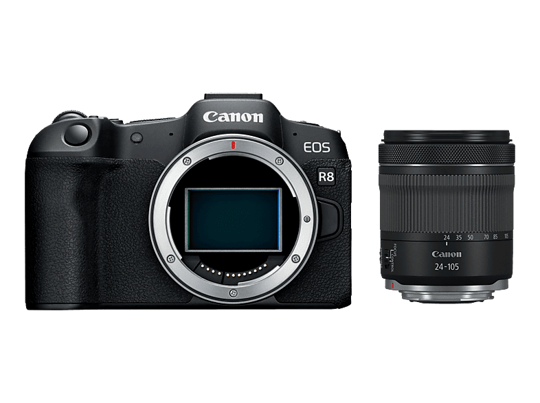 CANON EOS R8 Body + RF 24-105mm F4-7.1 IS STM Systemkamera mit Objektiv 24 - 105 mm, 7.5 cm Display Touchscreen, WLAN