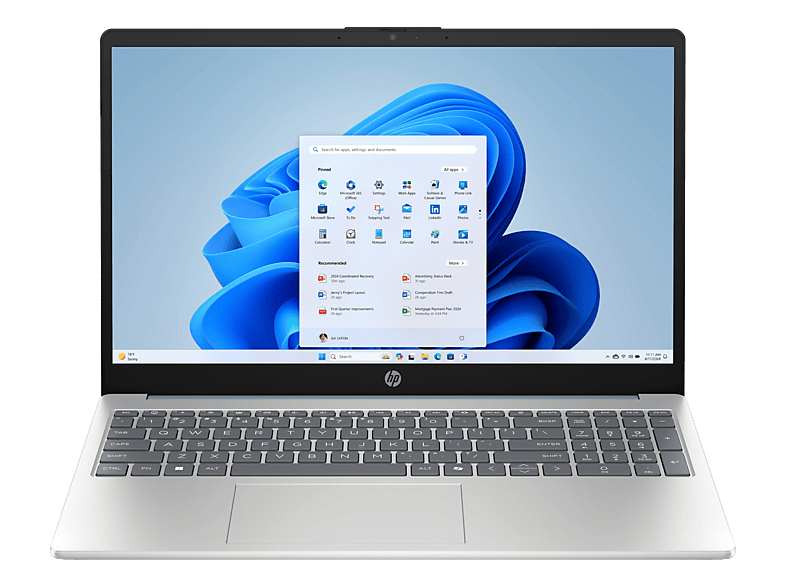 HP 15-fd2724nz, Notebook, mit 15.6 Display, Intel® Core™ Ultra 7 Prozessor 255U (12 MB Cache, bis zu 5.20 GHz), 32 GB RAM, 1 TB SSD, Onboard Graphics, Moonlight Blue, Windows 11 Home