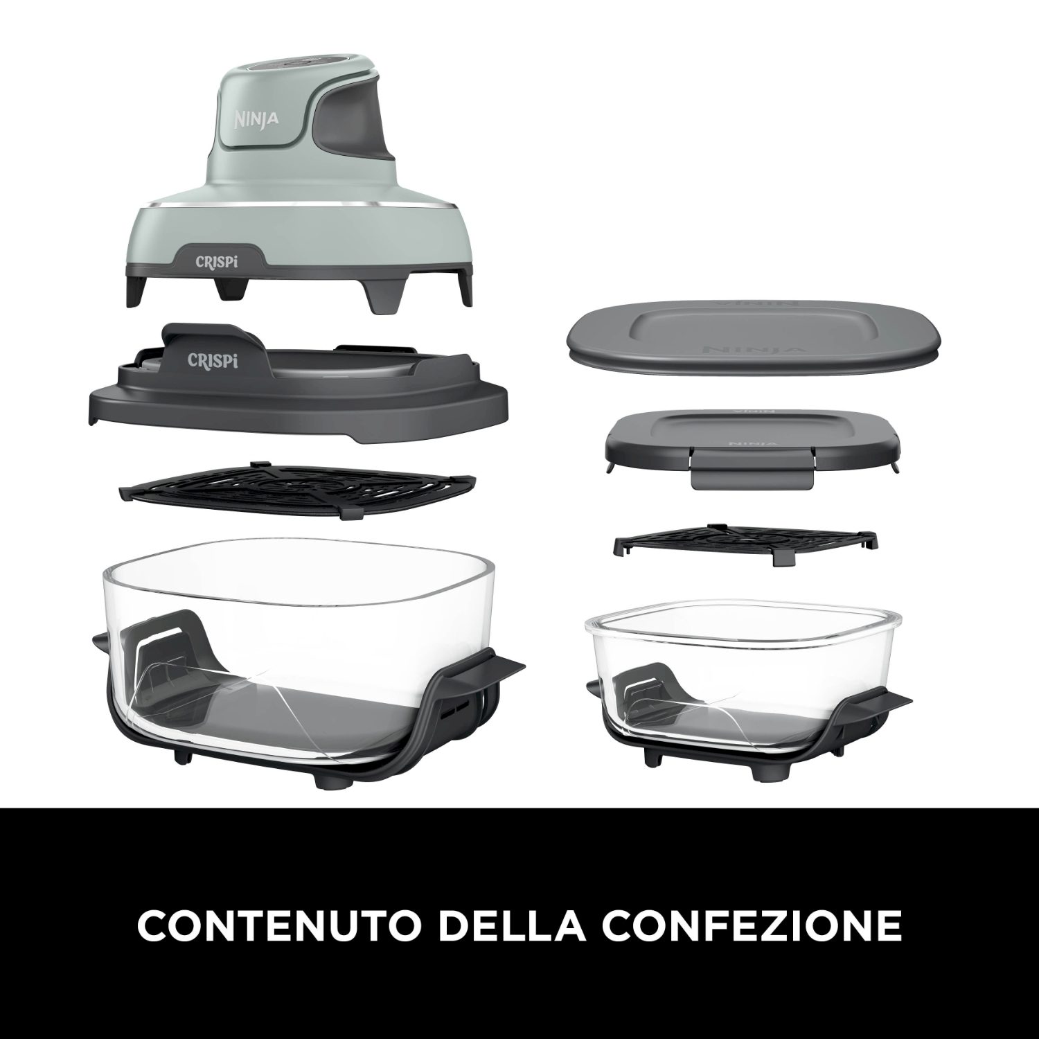 2 Fodere In Silicone Per Ninja CRISPi, Accessori Friggitrice Ad Aria, Lavabili E Riutilizzabili, Antiaderenti, Resistenti Al Calore Fino A 230°C, Set Da 2 Pezzi (3,8L E 1,4L)