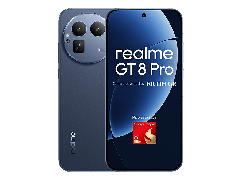 realme GT8 Pro, Azul, 256GB, 12GB RAM, 6.79 AMOLED 144Hz, Cámara RICOH GR, Snapdragon 8 Elite Gen 5, 7000 mAh + 120W carga rápida