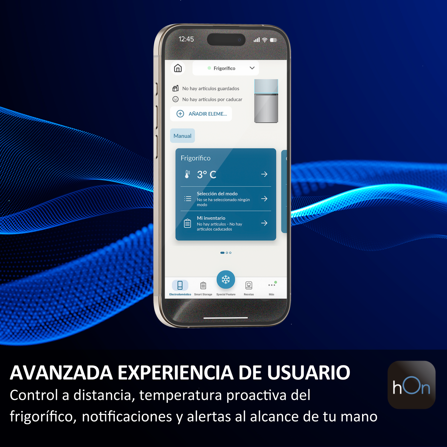 Avanzada experiencia de usuario. Control a distancia, temperatura proactiva del frigorífico, notificaciones y alertas al alcance de tu mano.