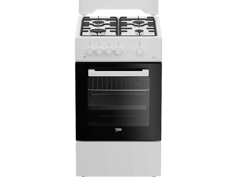 Kuchnia BEKO FSG52020FW Wydajne palniki gazowe Łatwe czyszczenie