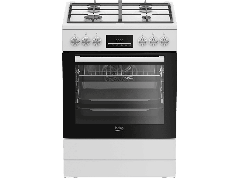 Kuchnia gazowo-elektryczna BEKO FBM62330GWDTN AeroPerfect Grill Prowadnice teleskopowe 60cm