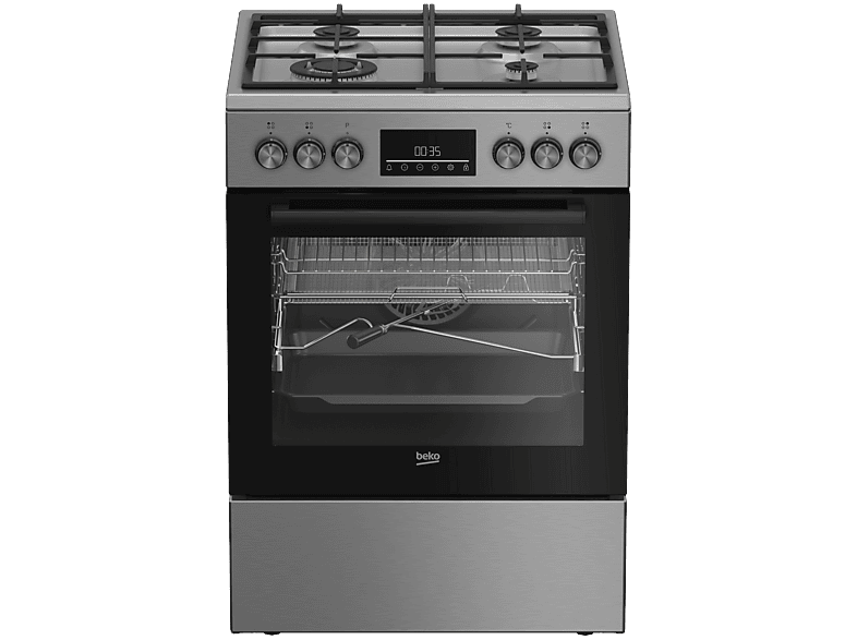 Kuchnia gazowo-elektryczna BEKO FBMA61330GXDTN AeroPerfect Rożen Grill AirFry 60cm