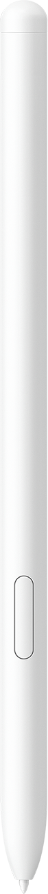 A white, vertical object with rounded top and bottom. It has a rectangular button near the middle.