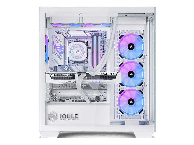 JOULEPERFORMANCE L1141168 Gaming PC, AMD Ryzen 7 9800X3D, 32 GB RAM, 3000 GB SSD, GeForce RTX™ 5070 Ti, Windows 11 Home, Weiß — Foto 3 von 4