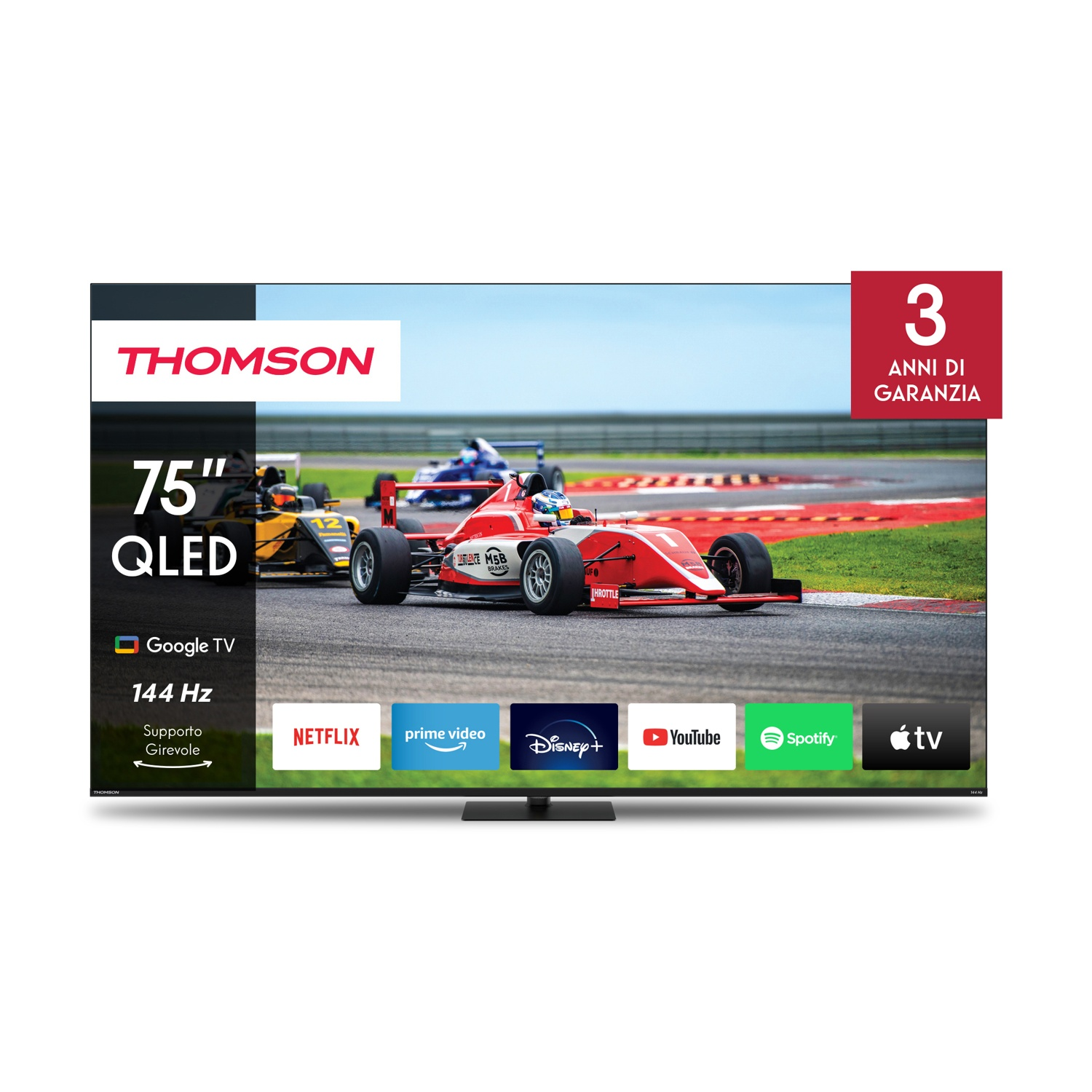 Thomson 75Qg7C14, Smart TV Qled 75'', 4K, Dolby Atmos, Google TV, Chromecast, Media Player