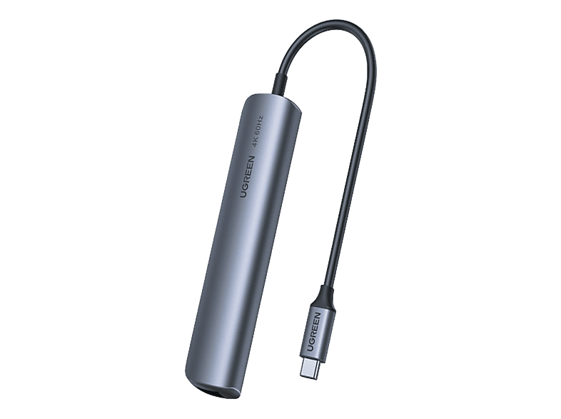 Hub - Ugreen UGR10919, 1x LAN, USB-C, HDMI,2x USB-A, Gris