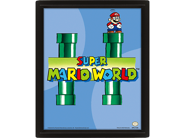 Póster 3D - Sherwood Super Mario World Tuberías, Enmarcado, Licencia oficial