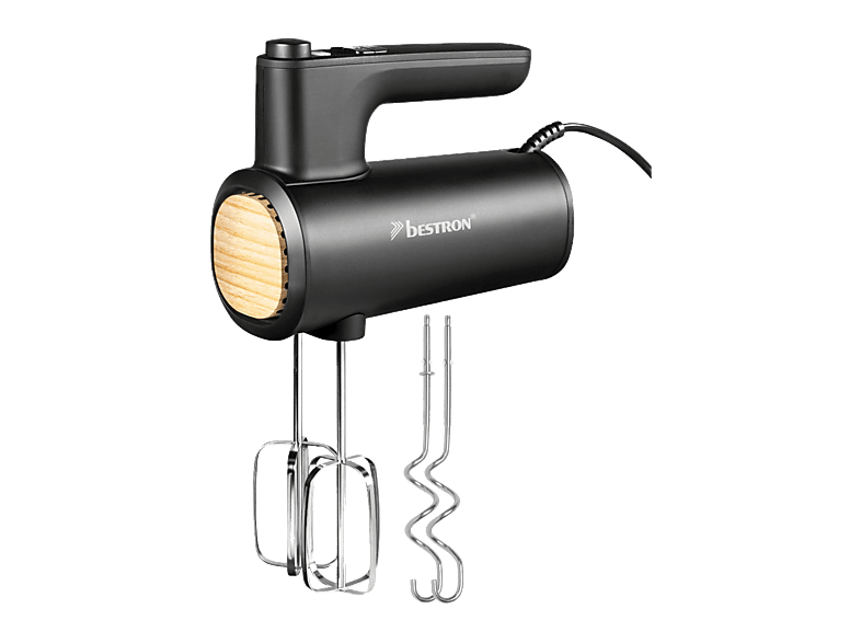 Bestron AHMD100BW Handmixer (Schwarz/Holz, 400 Watt)