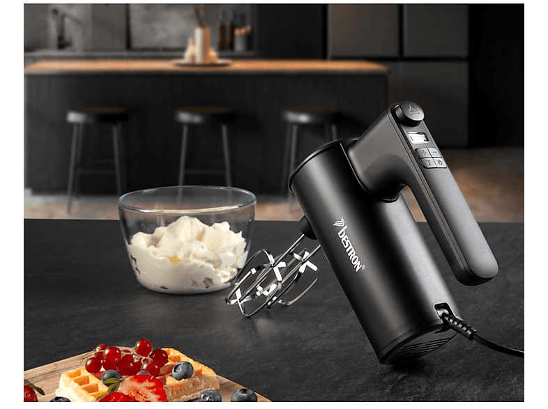 Bestron AHMD100BW Handmixer (Schwarz/Holz, 400 Watt) — Foto 3 von 4