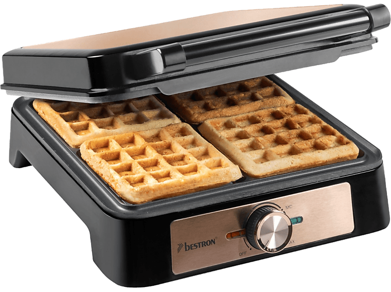 Bestron ASW1600CO Waffeleisen, Schwarz/Kupfer, 1600 Watt