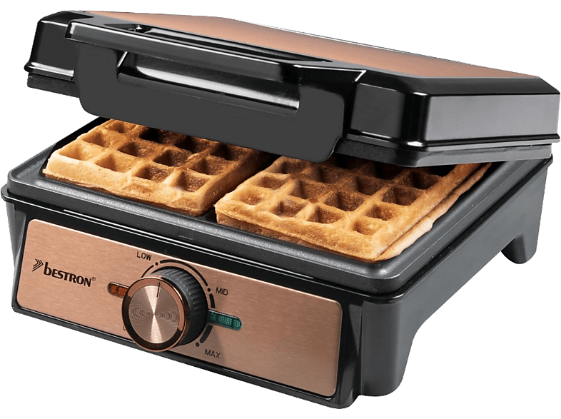 Bestron AWM100CO Waffelautomat, Kupfer, 1600 Watt