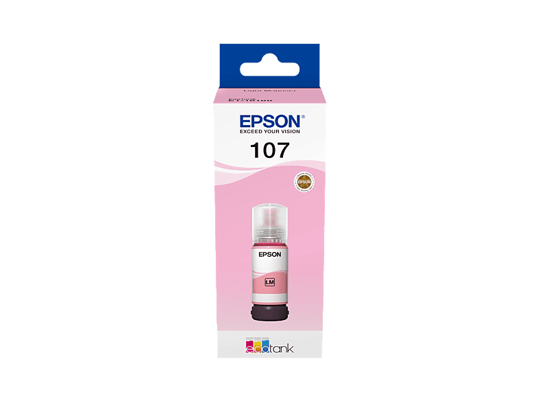 Cartucho de tinta - Epson 107 EcoTank, Compatible con EcoTank ET-18100, Imprime hasta 2100 fotos, Magenta Claro