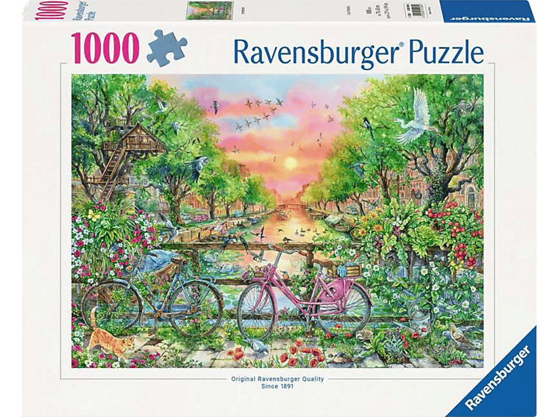 Ravensburger Verträumte Fahrräder in Amsterdam, 1000 Teile (Ab 14 Jahren) Puzzle
