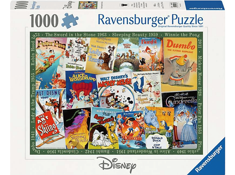 Ravensburger Disney Vintage Movie Poster, 1000 Teile (Ab 14 Jahren) Puzzle