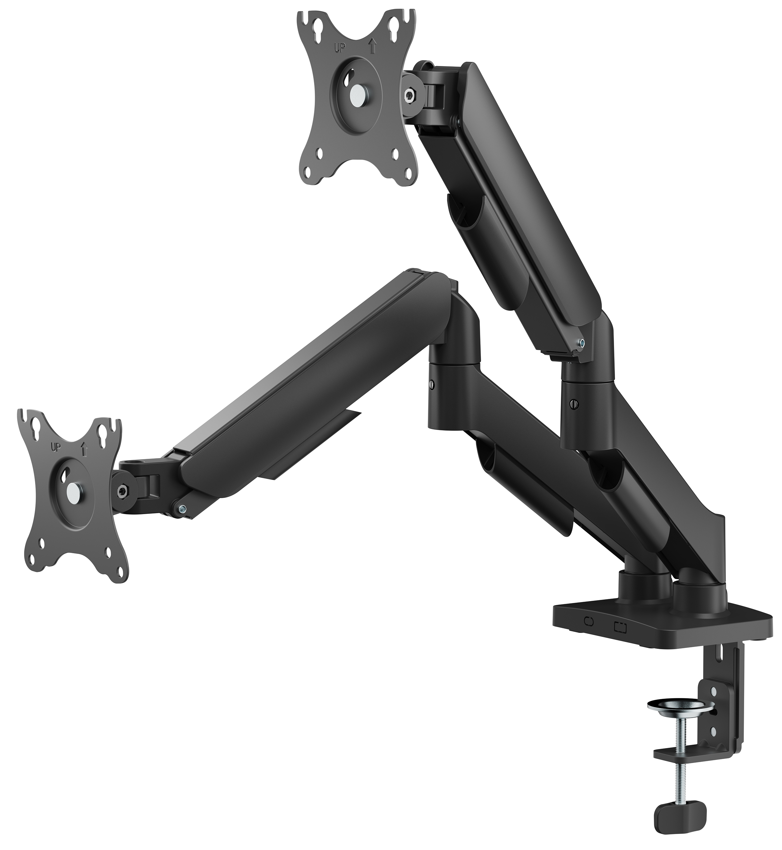 GEMBIRD Asztali monitor tartó kar 2 monitorhoz, max. 32", VESA 75/100, USB (MA-DA2U-01)