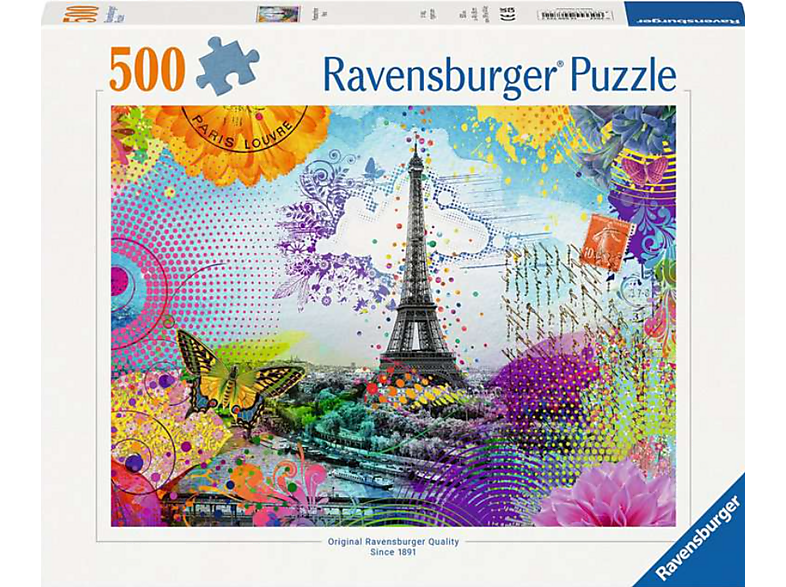 Ravensburger Postkarte aus Paris, 500 Teile (Ab 14 Jahren) Puzzle