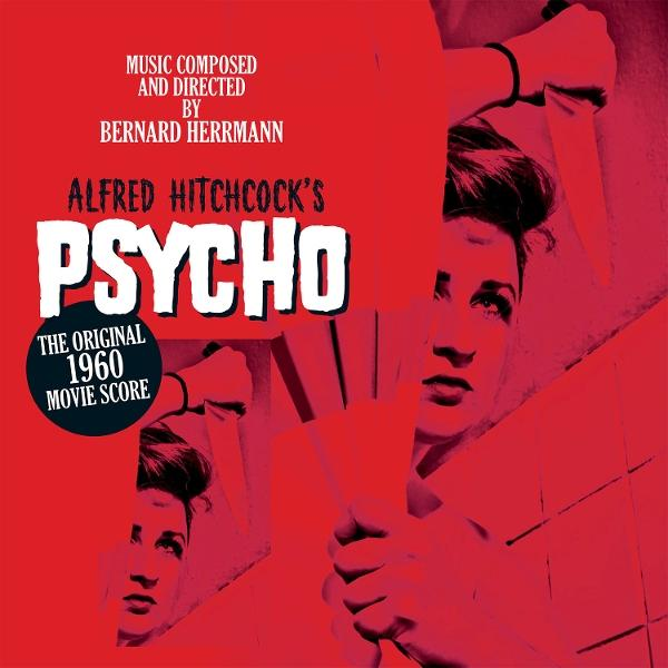 Poster für Alfred Hitchcocks Psycho. Zeigt eine Frau mit Messer, rotem Hintergrund und Filmtitel.