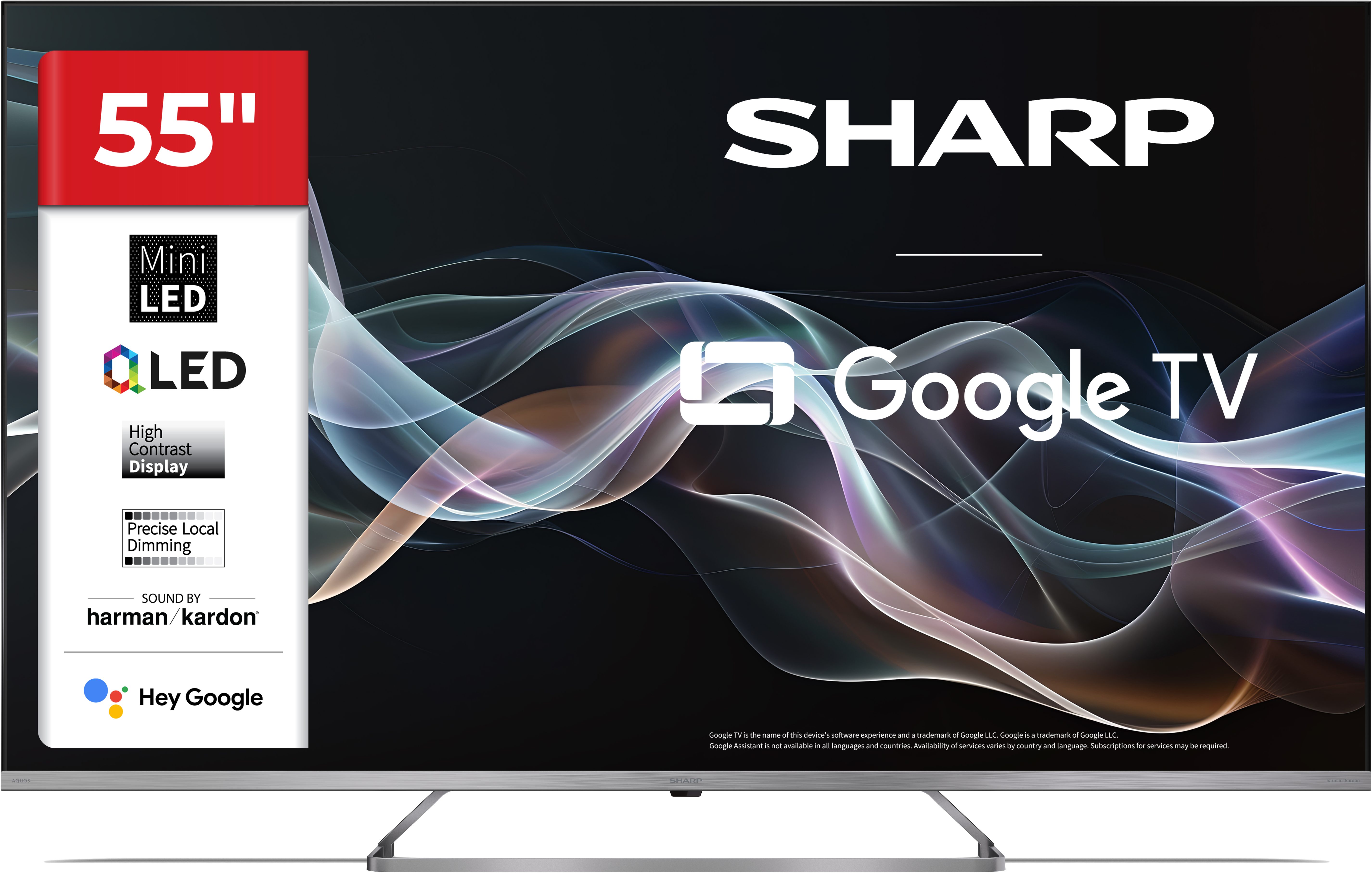 SHARP 55JP7265EB 4K UHD, Smart QLED MiniLED Google TV, 139 cm