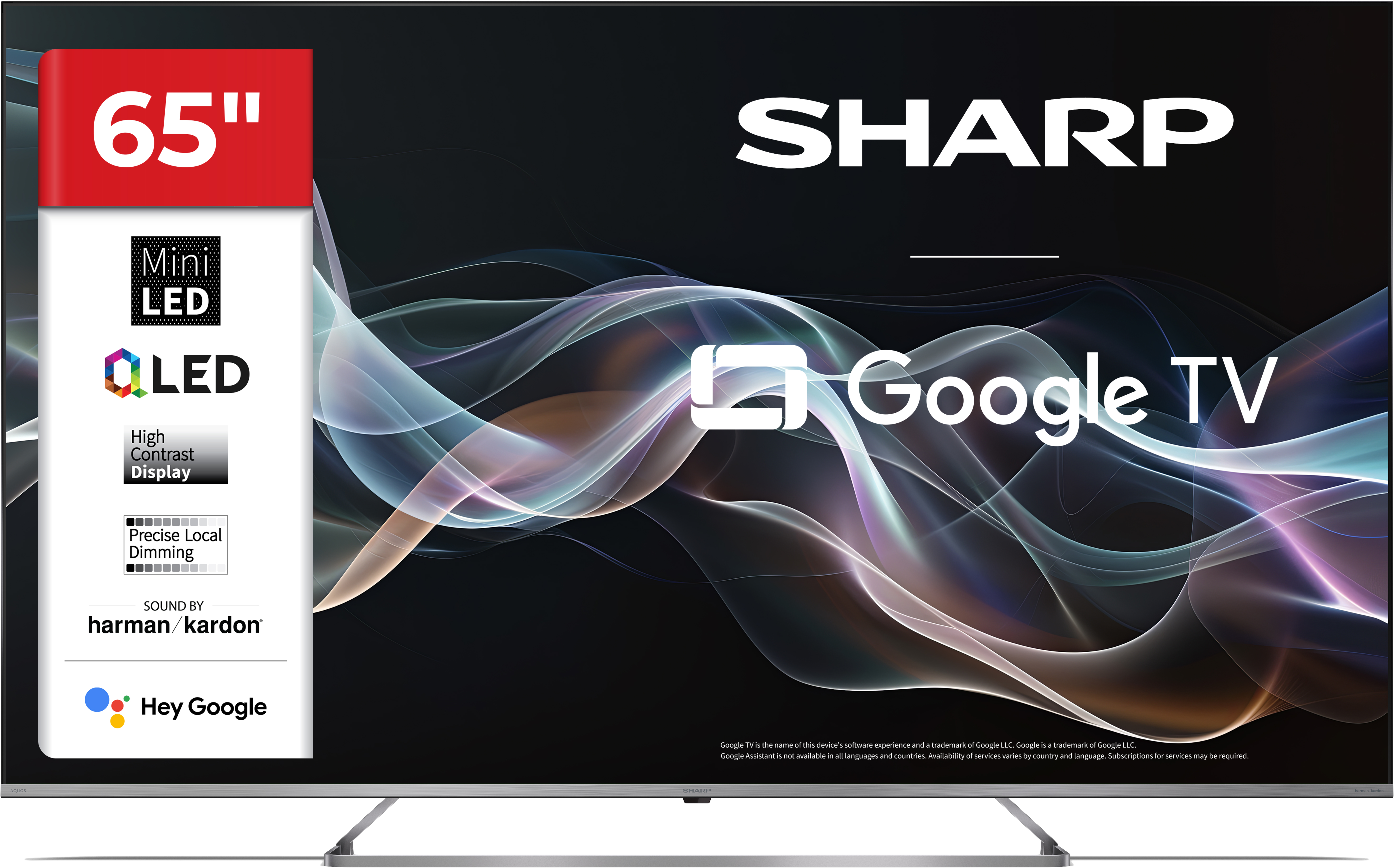 SHARP 65JP7265EB 4K UHD, Smart QLED MiniLED Google TV, 164 cm