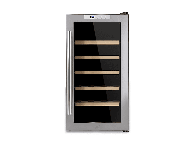 Cavc18 Cantinetta, 18 bottiglie, 5 ripiani, dimensoni: L 34,6 cm, A 66,8 P 47,5 Argento, classe G