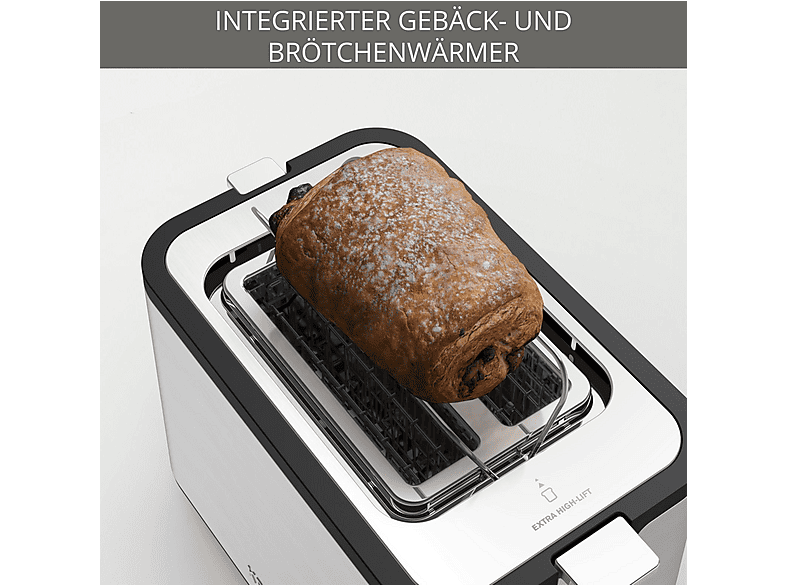 Thumbnail - KRUPS KH442 Premium Control Line Toaster Edelstahl/Schwarz (850 Watt, Schlitze: 2)