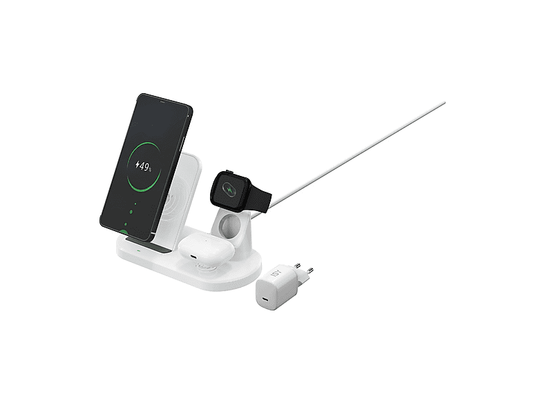 Caricatore Wireless ISY Iwq-2020-1 da 20W, Bianco