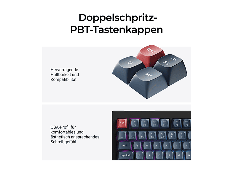 Thumbnail - KEYCHRON V6 Max - QMK/VIA Kabellose Full Size, Mac/Win/Linux, deutsches Layout, Tastatur, Mechanisch, kabelgebunden und ...