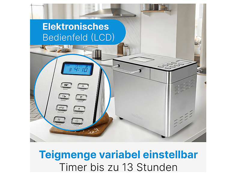 Profi Cook PC-BBA 1282 Brotbackautomat, Silber — Foto 2 von 5