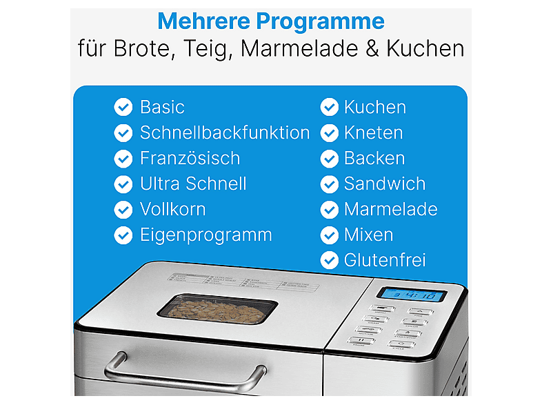 Profi Cook PC-BBA 1282 Brotbackautomat, Silber — Foto 5 von 5