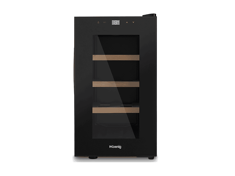 H.Koenig Age8 Cantinetta, 8 bottiglie, 3 ripiani, dimensoni: L 26 cm, A 47 P 49,5 Nero, classe G