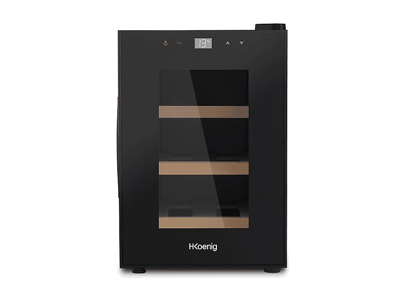 H.Koenig Age6 Cantinetta, 6 bottiglie, 3 ripiani, dimensoni: L 24,6 cm, A 37,8 P 50 Nero, classe G