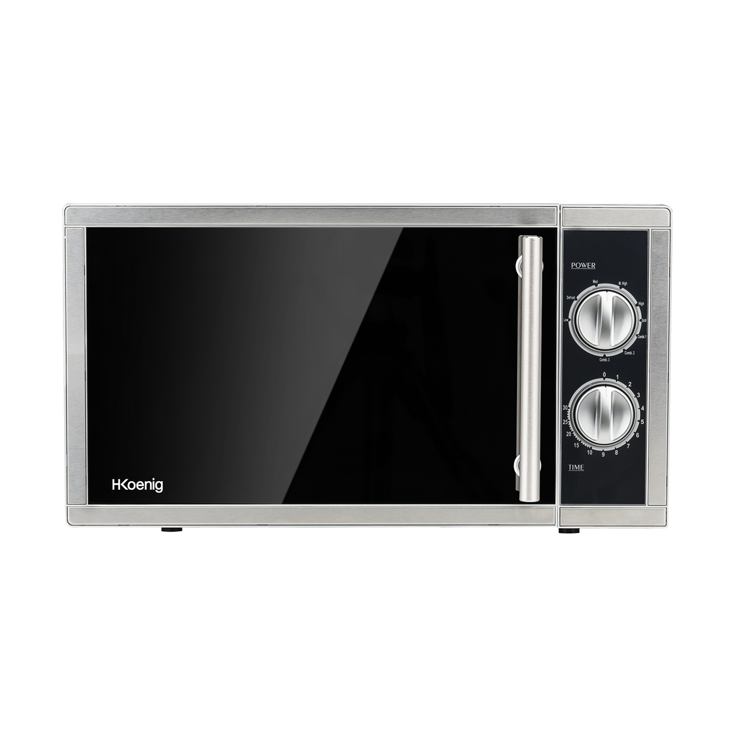 H.Koenig Vio7 Microonde, potenza microonde 900 W, capacità 23 l, 9 livelli di potenza, funzione grill 1000 Nero e argento